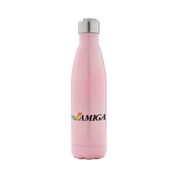 amiga, Metal mug thermos Pink Iridiscent (Stainless steel), double wall, 500ml