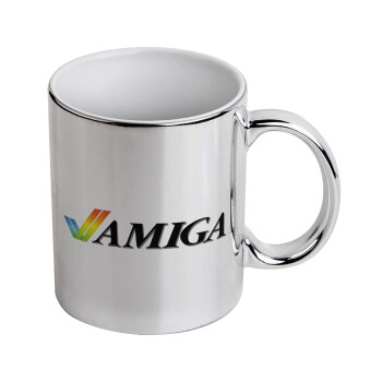 amiga, Mug ceramic, silver mirror, 330ml