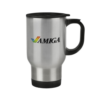 amiga, Stainless steel travel mug with lid, double wall 450ml