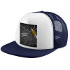 Adult Soft Trucker Hat with Dark Blue/White Mesh (POLYESTER, ADULT, UNISEX, ONE SIZE)