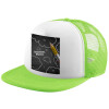 Child's Soft Trucker Hat with Green/White Mesh (POLYESTER, CHILDREN'S, ONE SIZE)