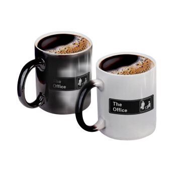 The office, Color changing magic Mug, ceramic, 330ml when adding hot liquid inside, the black colour desappears (1 pcs)