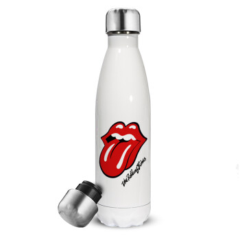 The rolling stones, Metal mug thermos White (Stainless steel), double wall, 500ml