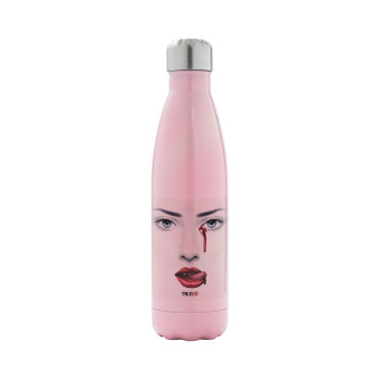 True blood, Metal mug thermos Pink Iridiscent (Stainless steel), double wall, 500ml