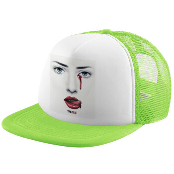 True blood, Adult Soft Trucker Hat with Mesh GREEN/WHITE (POLYESTER, ADULT, ONE SIZE)