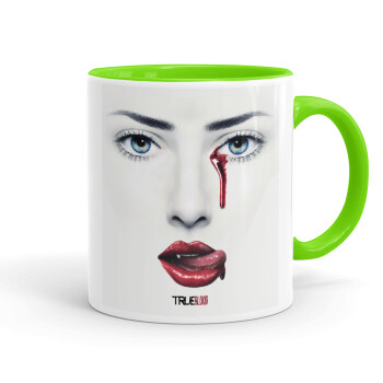 True blood, Mug colored light green, ceramic, 330ml