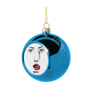 True blood, Blue Christmas tree ball ornament 8cm