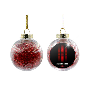 the knight rider, Transparent Christmas tree ball ornament with red filling 8cm