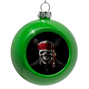 Pirates of the Caribbean, Green Christmas tree ornament bauble 8cm