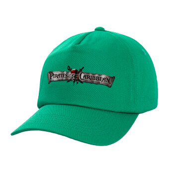 Pirates of the Caribbean, Children's Baseball Cap, 100% Cotton Twill, Green (COTTON, CHILDREN'S, UNISEX, ONE SIZE)