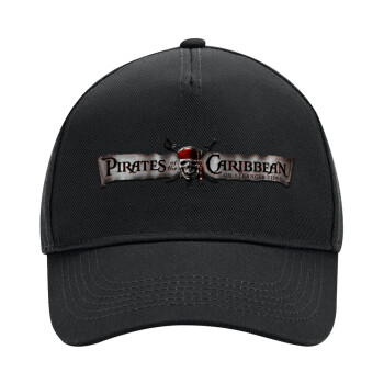 Pirates of the Caribbean, Adult Ultimate Hat BLACK, (100% COTTON DRILL, ADULT, UNISEX, ONE SIZE)