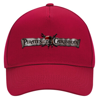 Pirates of the Caribbean, Adult Ultimate Hat RED, (100% COTTON DRILL, ADULT, UNISEX, ONE SIZE)