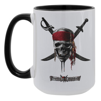 Pirates of the Caribbean, Κούπα Mega 15oz, κεραμική Μαύρη, 450ml