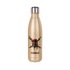 Glitter gold stainless steel thermos bottle, double-walled, 500ml