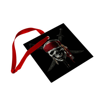 Pirates of the Caribbean, Christmas ornament, glass square ornament 9x9cm