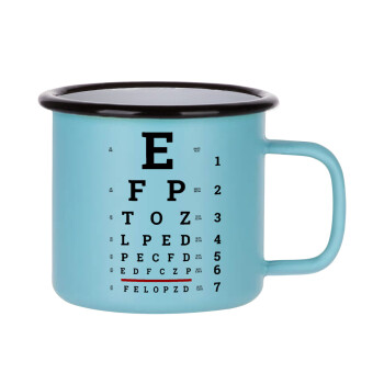 EYE test chart, Κούπα Μεταλλική εμαγιέ ΜΑΤ σιέλ 360ml