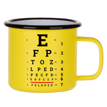 EYE test chart, Metallic enamel MATT Yellow cup 360ml