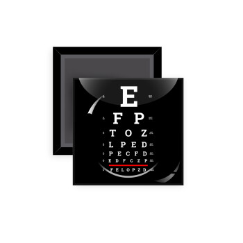 EYE test chart, Μαγνητάκι ψυγείου τετράγωνο διάστασης 5x5cm