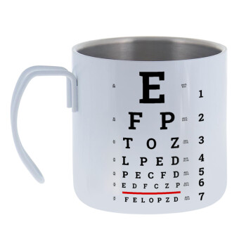 EYE test chart, Mug Stainless steel double wall 400ml