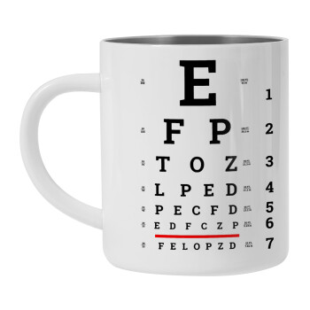 EYE test chart, Mug Stainless steel double wall 300ml