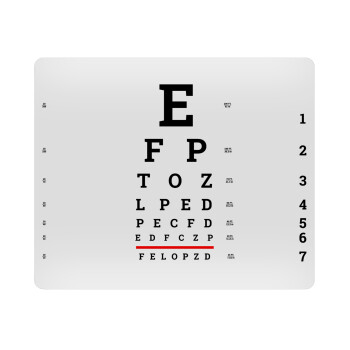 EYE test chart, Mousepad ορθογώνιο 23x19cm