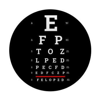 EYE test chart, Mousepad Round 20cm