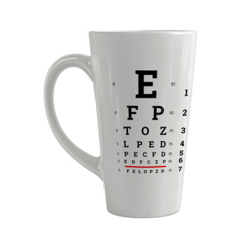 EYE test chart, Κούπα κωνική Latte Μεγάλη, κεραμική, 450ml