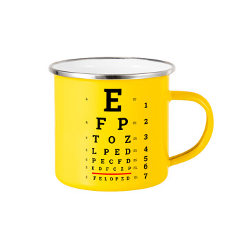 EYE test chart, Yellow Enamel Metallic Cup 360ml