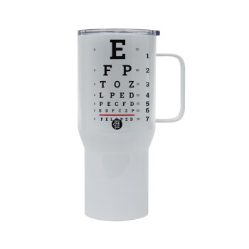 EYE test chart, Mega Stainless steel Tumbler with lid, double wall 750L