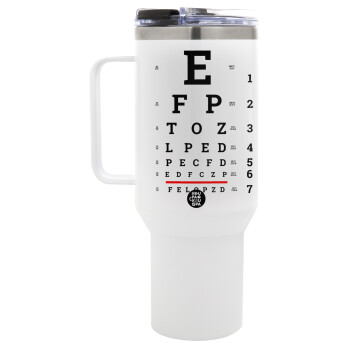 EYE test chart, Mega Stainless steel Tumbler with lid, double wall 1,2L