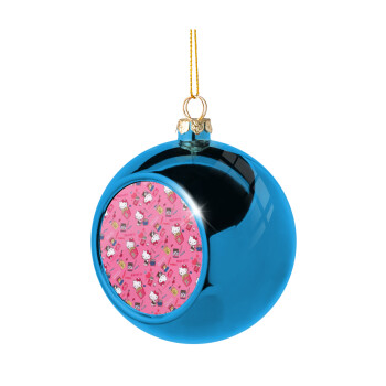 Hello kitty, Blue Christmas tree ball ornament 8cm