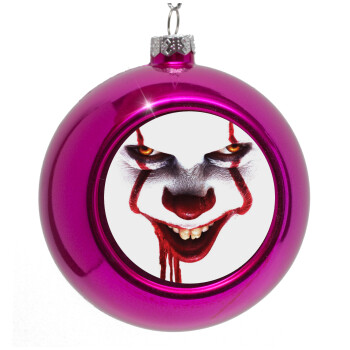 IT Pennywise, Purple Christmas tree ornament bauble 8cm