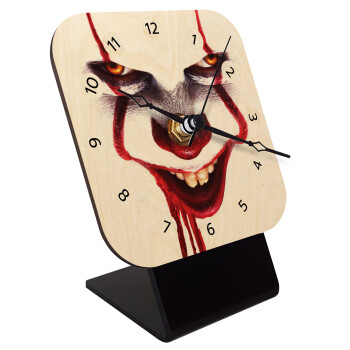 IT Pennywise, Quartz Table clock in natural wood (10cm)