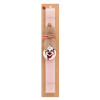 Easter Set, wooden keychain & scented flat Easter candle (30cm) (PINK)