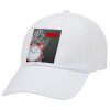 Adult Baseball Cap White 5-panel (POLYESTER, ADULT, UNISEX, ONE SIZE)