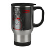 Stainless steel travel mug with lid, double wall 450ml