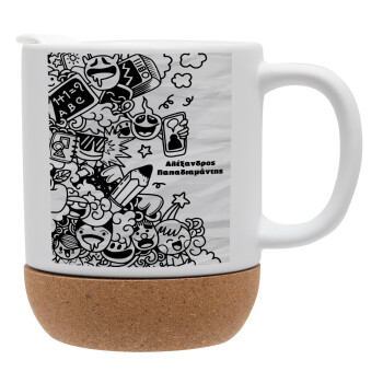 School Doodle, Ceramic coffee mug Cork (MAT), 330ml (1pcs)