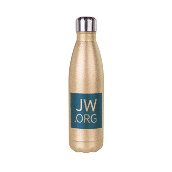 JW.ORG, Glitter gold stainless steel thermos bottle, double-walled, 500ml