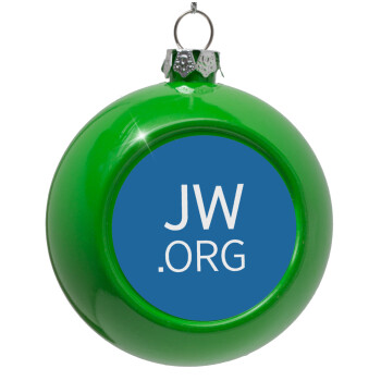 JW.ORG, Green Christmas tree ornament bauble 8cm