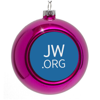 JW.ORG, Purple Christmas tree ornament bauble 8cm