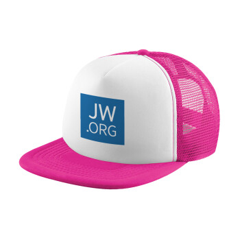 JW.ORG, Καπέλο παιδικό Soft Trucker με Δίχτυ ΡΟΖ/ΛΕΥΚΟ (POLYESTER, ΠΑΙΔΙΚΟ, ONE SIZE)