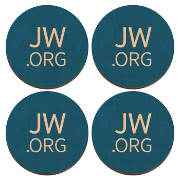 JW.ORG, ΣΕΤ x4 Σουβέρ ξύλινα στρογγυλά plywood (9cm)