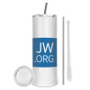 Eco friendly stainless steel tumbler 600ml, with metal straw & cleaning brush