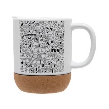 Enjoy the party, Ceramic coffee mug Cork (MAT), 330ml (1pcs)