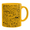 Ceramic coffee mug yellow, 330ml (1pcs)