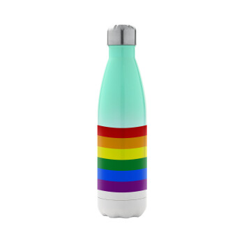 Rainbow flag (LGBT) , Metal mug thermos Green/White (Stainless steel), double wall, 500ml