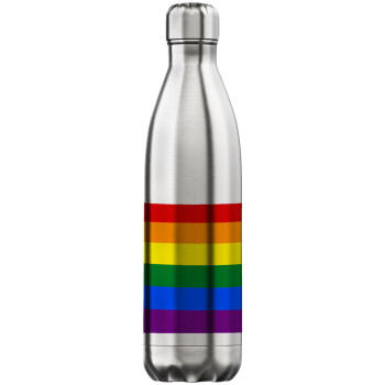 Rainbow flag (LGBT) , Inox (Stainless steel) hot metal mug, double wall, 750ml