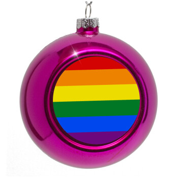 Rainbow flag (LGBT) , Purple Christmas tree ornament bauble 8cm