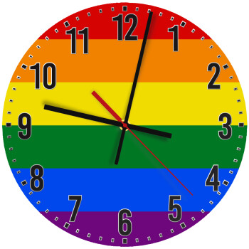 Rainbow flag (LGBT) , Ρολόι τοίχου ξύλινο (30cm)