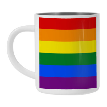 Rainbow flag (LGBT) , Mug Stainless steel double wall 450ml